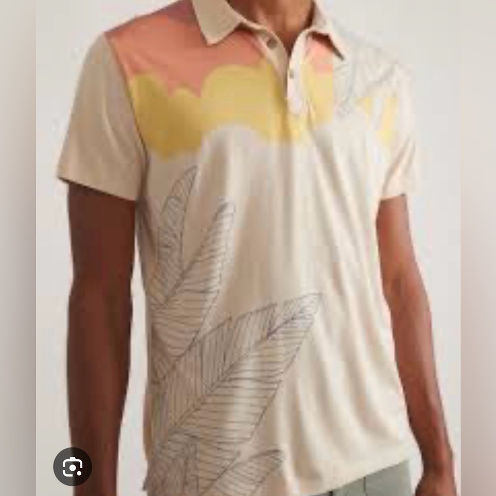 NWT Marine Layer Graphic Polo in Natural Sunset Design Men’s Size Large